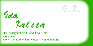 ida kalita business card